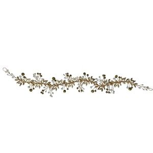 NWOT- Golden Floral Design Belt/Headband embellishment with pearls and crystals
